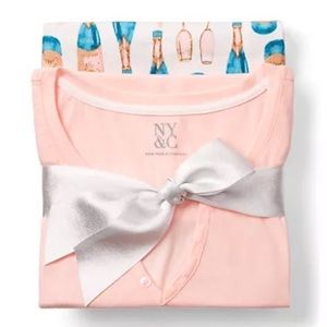 New York & Company Champagne Themed Pajama Set NWT